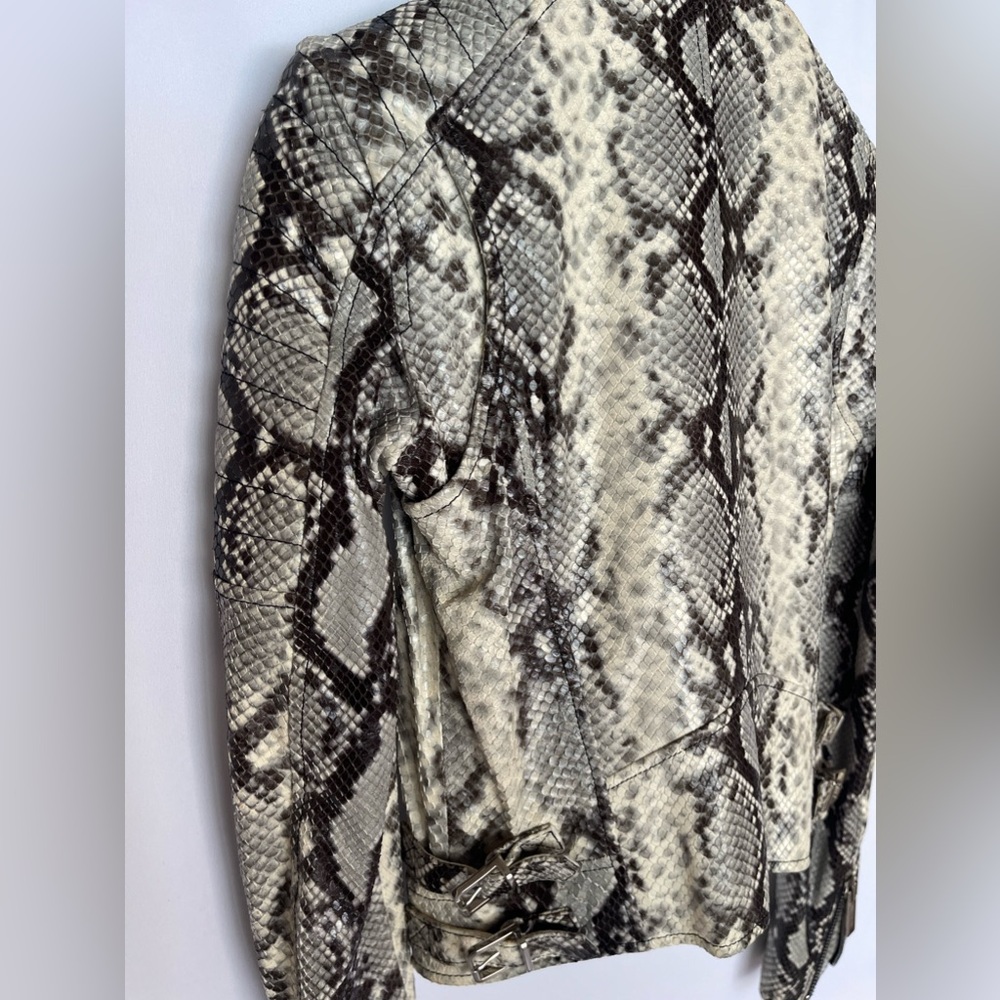 Dsquared2 Woman’s Python Leather Moto Jacket Size… - image 7